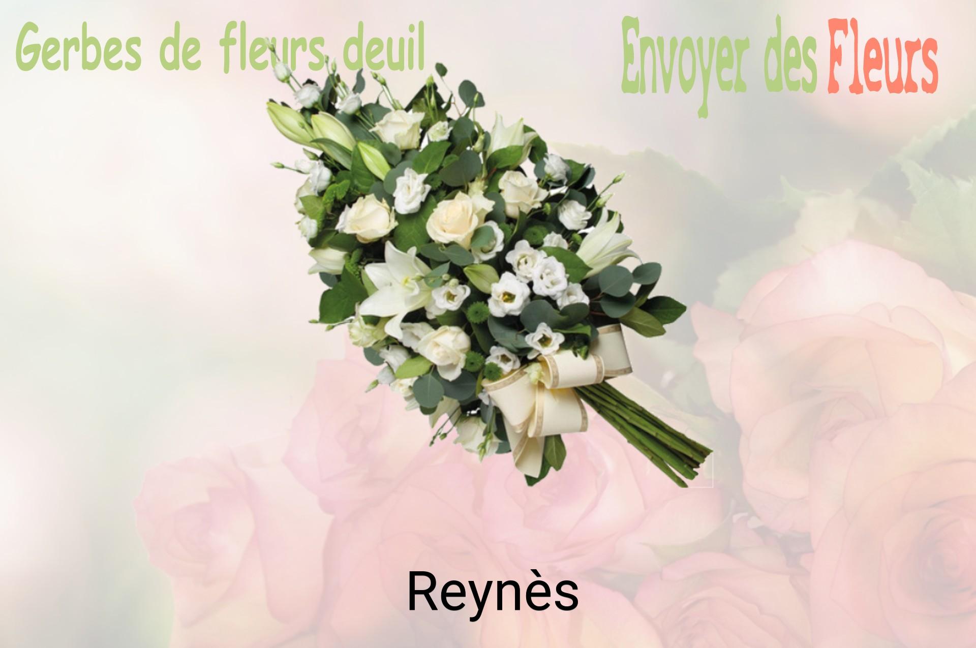 Gerbe de fleurs de deuil livrée à Reynès